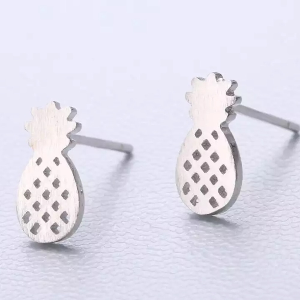 Sterling Silver 925 Pineapple 🍍 Stud Earrings
